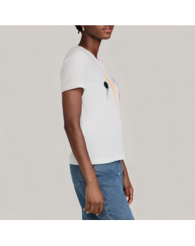 Colorful Flower Short Sleeved T Shirt 