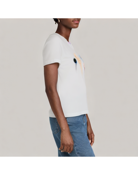Colorful Flower Short Sleeved T Shirt 