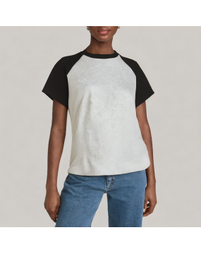 Retro Patchwork Contrast Color Short Sleeved T Shirt