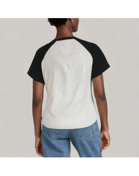 Retro Patchwork Contrast Color Short Sleeved T Shirt