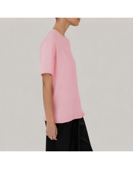 Pink Casual Loose Short Sleeved T Shirt 