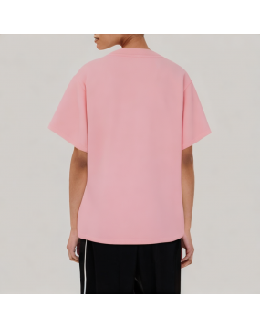 Pink Casual Loose Short Sleeved T Shirt 
