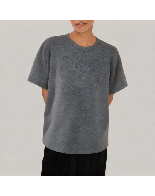 Dark Grey All Match Short Sleeved T Shirt 