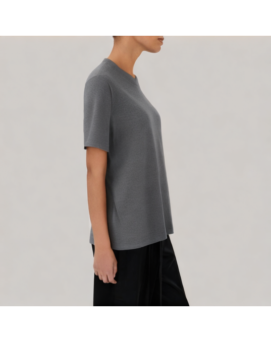 Dark Grey All Match Short Sleeved T Shirt 