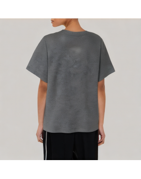 Dark Grey All Match Short Sleeved T Shirt 