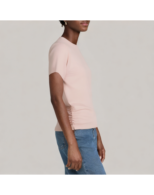 Waist Hugging Pink Short Sleeved T Shirt
