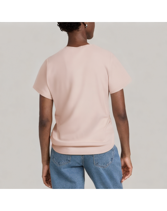 Waist Hugging Pink Short Sleeved T Shirt