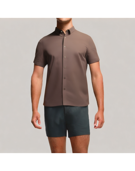 Brown Commuter Short Sleeved Shirt