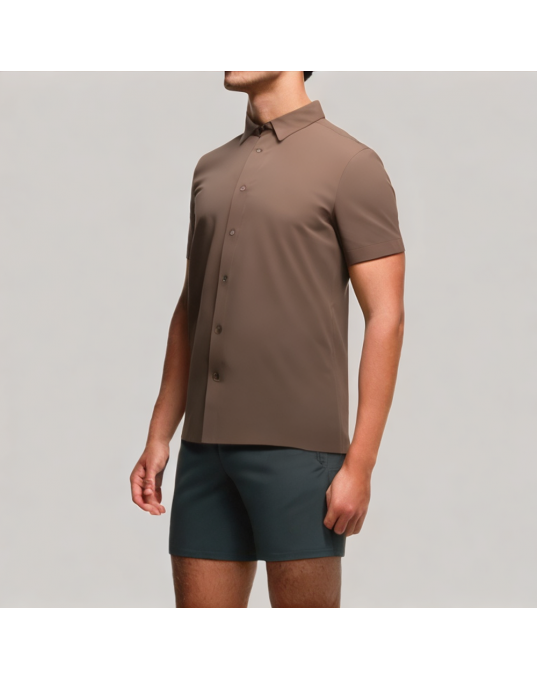 Brown Commuter Short Sleeved Shirt