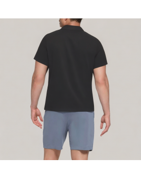 Black Textured Short Sleeved Shirt 