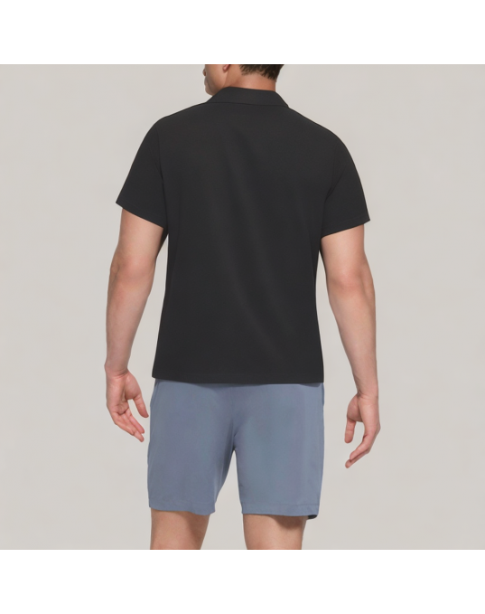 Black Textured Short Sleeved Shirt 