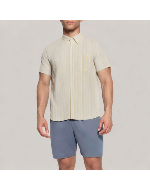 Contrast Stripe Commuter Short Sleeved Shirt