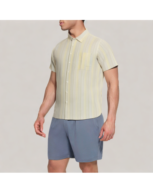 Contrast Stripe Commuter Short Sleeved Shirt