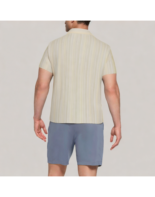 Contrast Stripe Commuter Short Sleeved Shirt