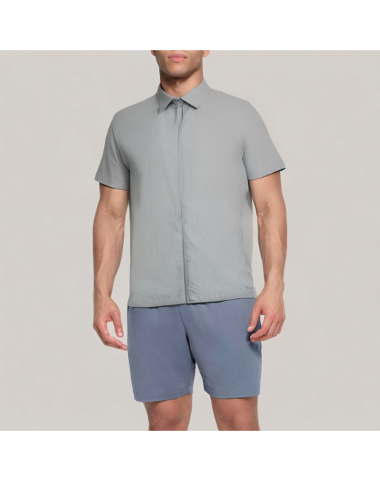 Gray Simple Short Sleeved Shirt 