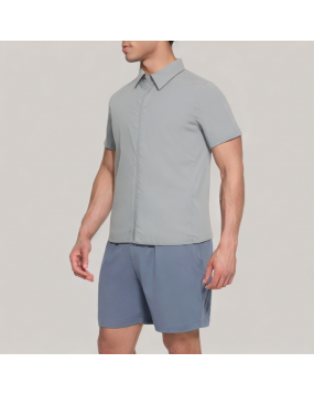 Gray Simple Short Sleeved Shirt 