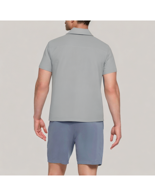 Gray Simple Short Sleeved Shirt 