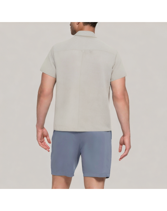 Men's Casual Textured Short Sleeved Shirt 