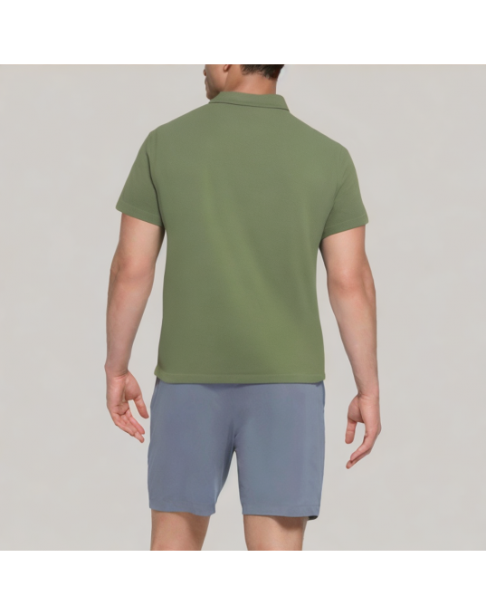 Green Commuter Lapel Short Sleeve Shirt 