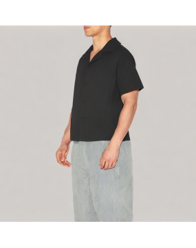 Simple And Mature Striped Short Sleeved Shirt