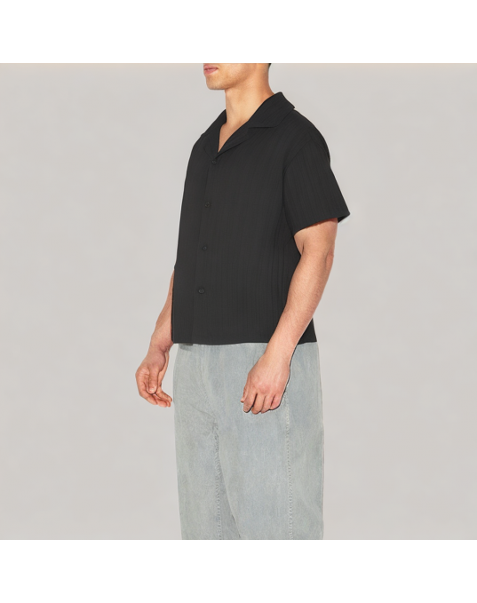 Simple And Mature Striped Short Sleeved Shirt
