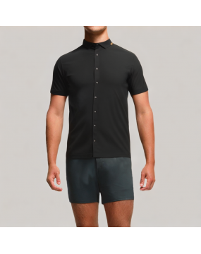 Men's Black Business Short Sleeved Shirt 