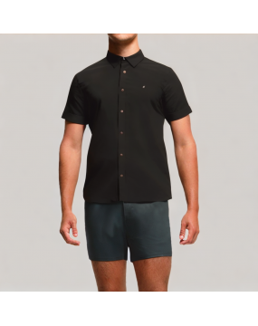 Slim Fit Solid Color Short Sleeve Shirt 
