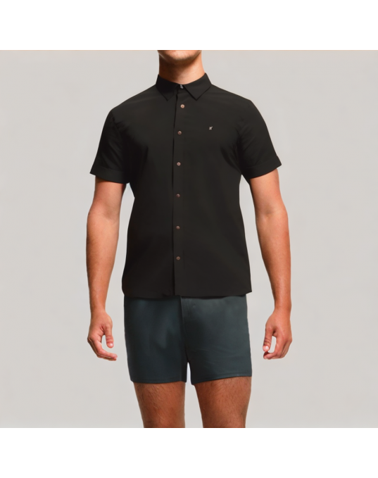 Slim Fit Solid Color Short Sleeve Shirt 