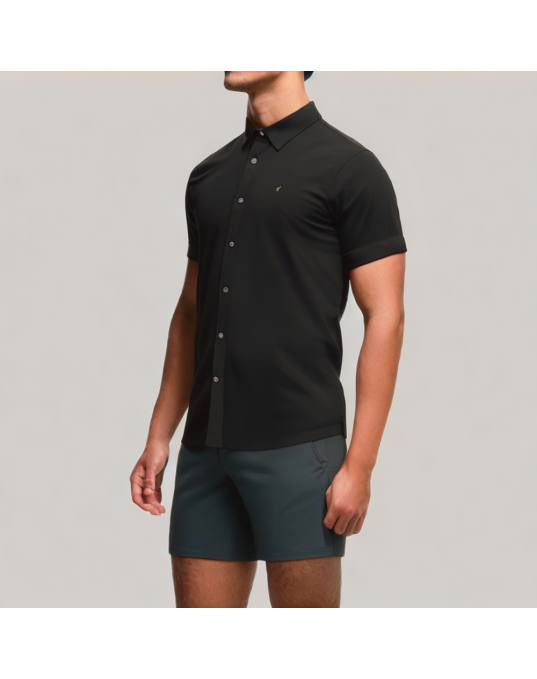 Slim Fit Solid Color Short Sleeve Shirt 