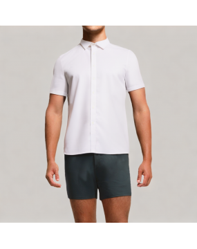 Solid Color Commuting Short Sleeved Shirt