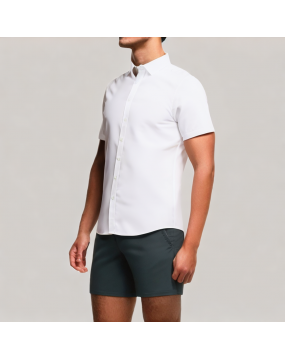 Solid Color Commuting Short Sleeved Shirt