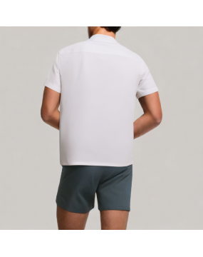 Solid Color Commuting Short Sleeved Shirt