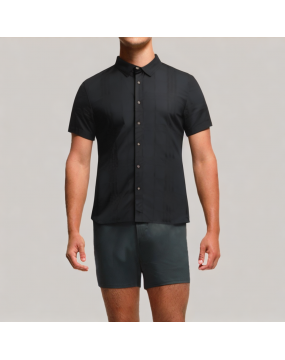Lyocell Solid Color Short Sleeved Shirt