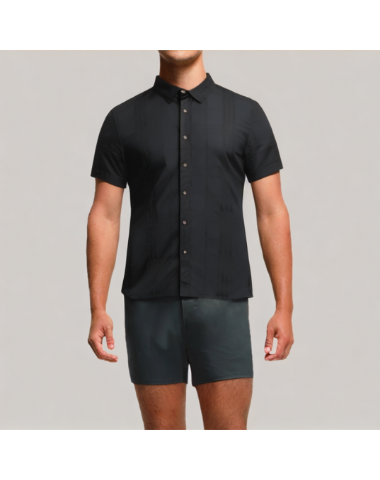 Lyocell Solid Color Short Sleeved Shirt
