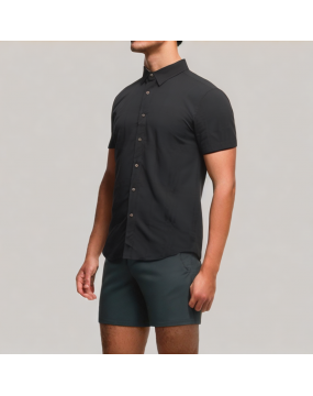 Lyocell Solid Color Short Sleeved Shirt
