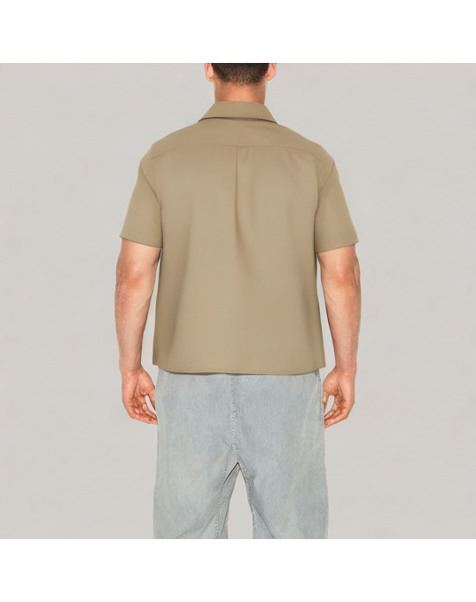 Solid Color Workwear Short Sleeved Shirt