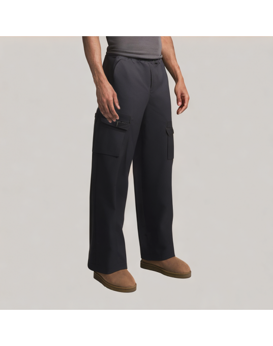 Multi-Pocket Solid Color Straight Casual Pants 