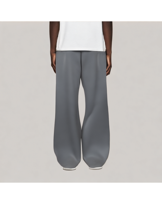 Semi Elastic Waist Casual Trousers 