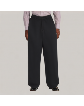 Black Tapered Drape Casual Pants 