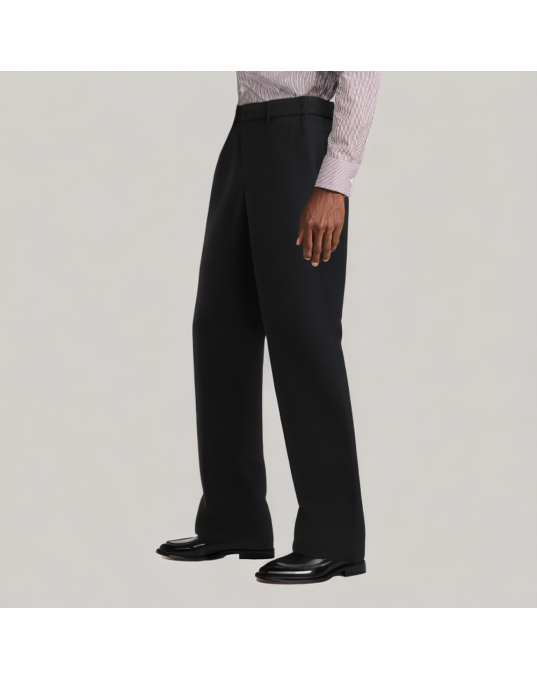 Black Tapered Drape Casual Pants 