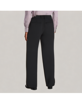 Black Tapered Drape Casual Pants 