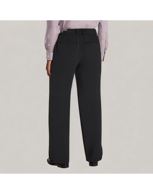 Black Tapered Drape Casual Pants 